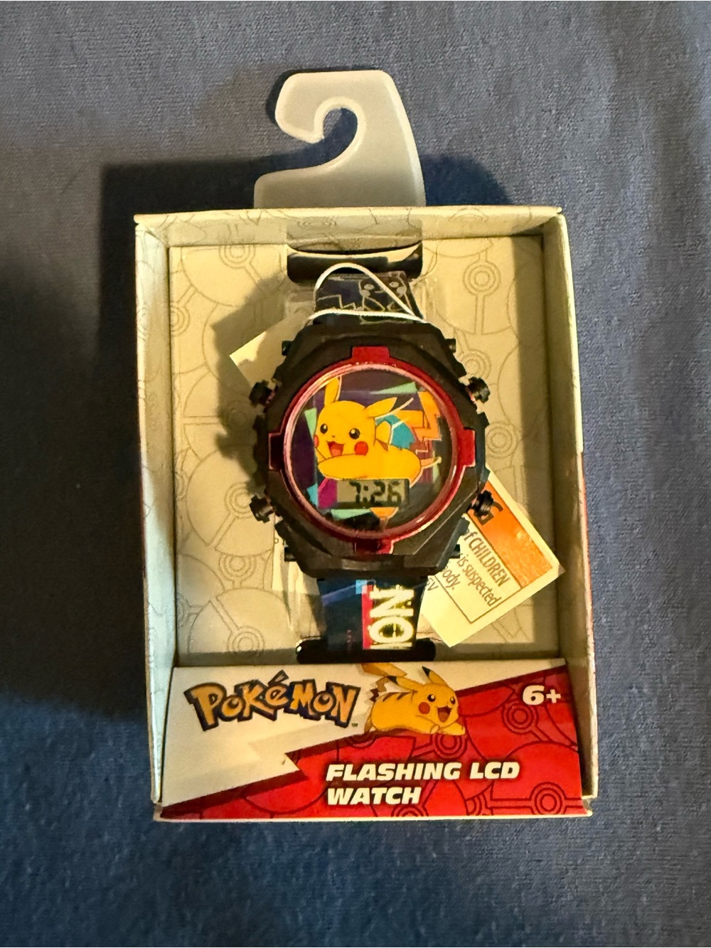 Pokemon Kids Pikachu Flashing LCD Watch - Yellow, Black, Red, Blue